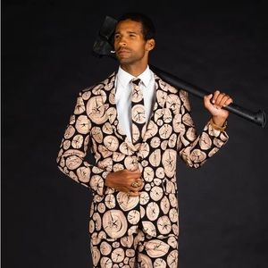 Shinesty Wood Print Suit